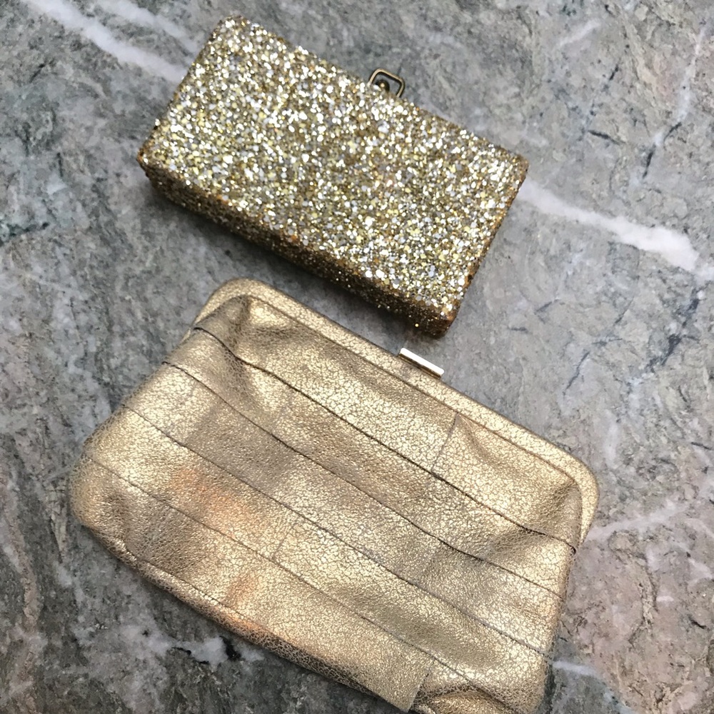Gold J. Crew Clutches (two for one!)